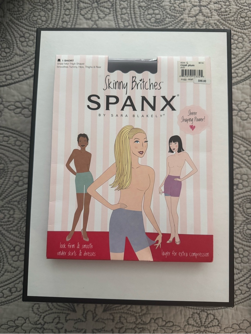 NWT Vintage SPANX Skinny Britches Short Shapewear Royal Plum L Discontinued